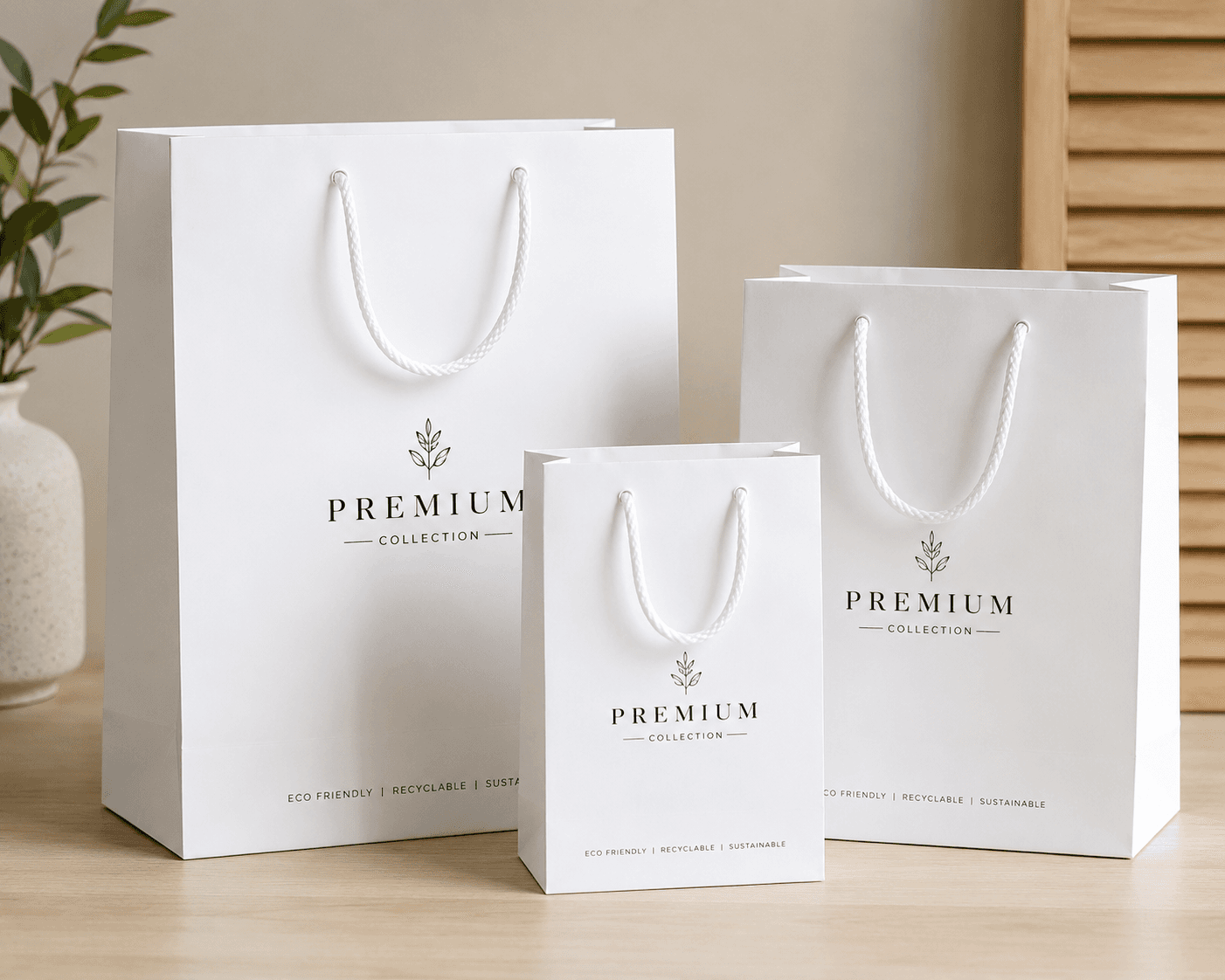 Premium White Paper Bags