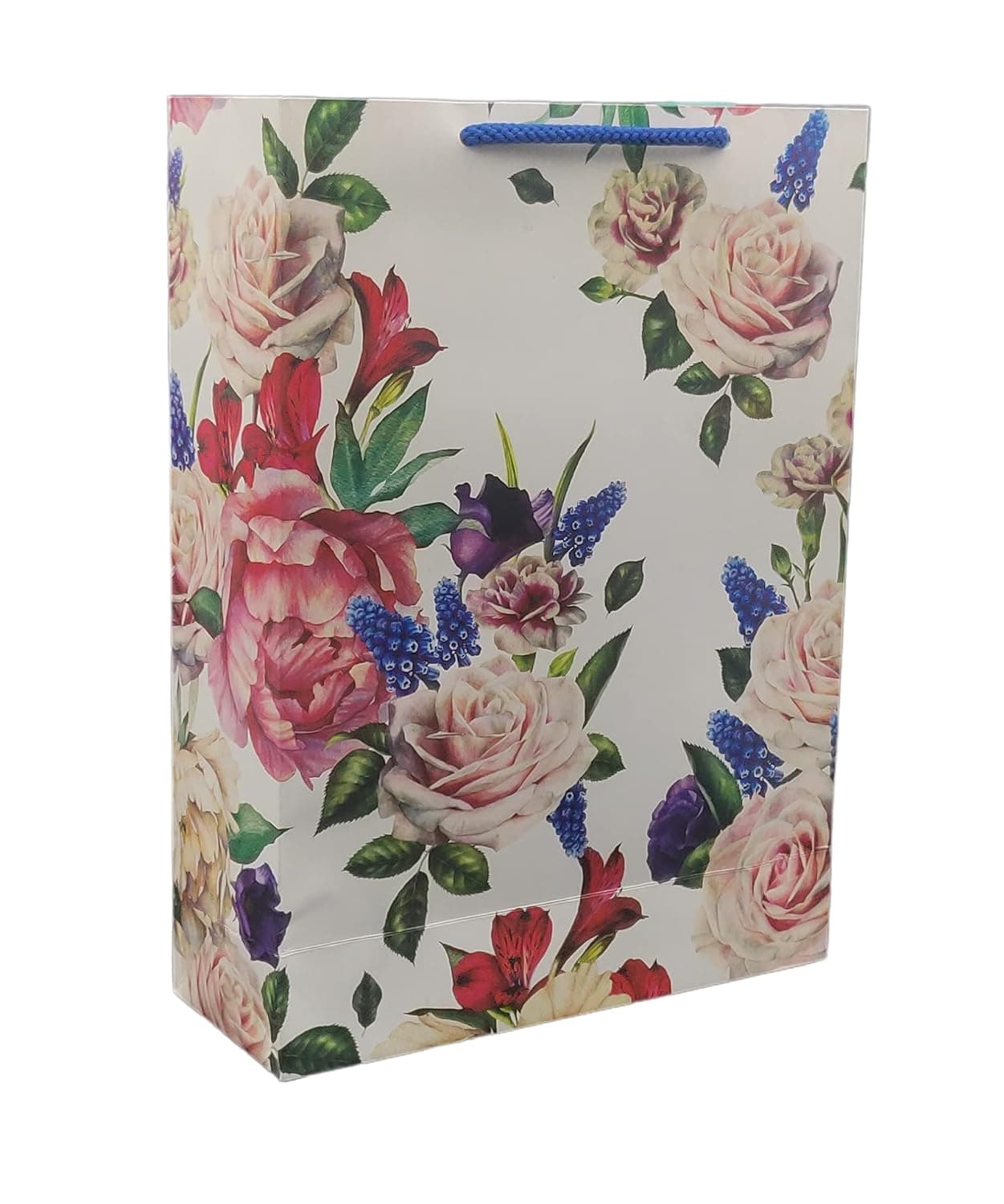 Multicolor Deluxe Rose Flower Carry Bags (28x20x7.5 Cm) (Pack Of 10)