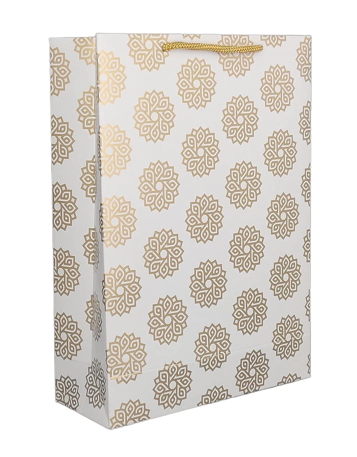 Golden Chakras Paper Gift Bags For Return Gift, Small Presents, Weddings, Birthday, Holiday Presents (20.32x7.62x27.94 Cm)
