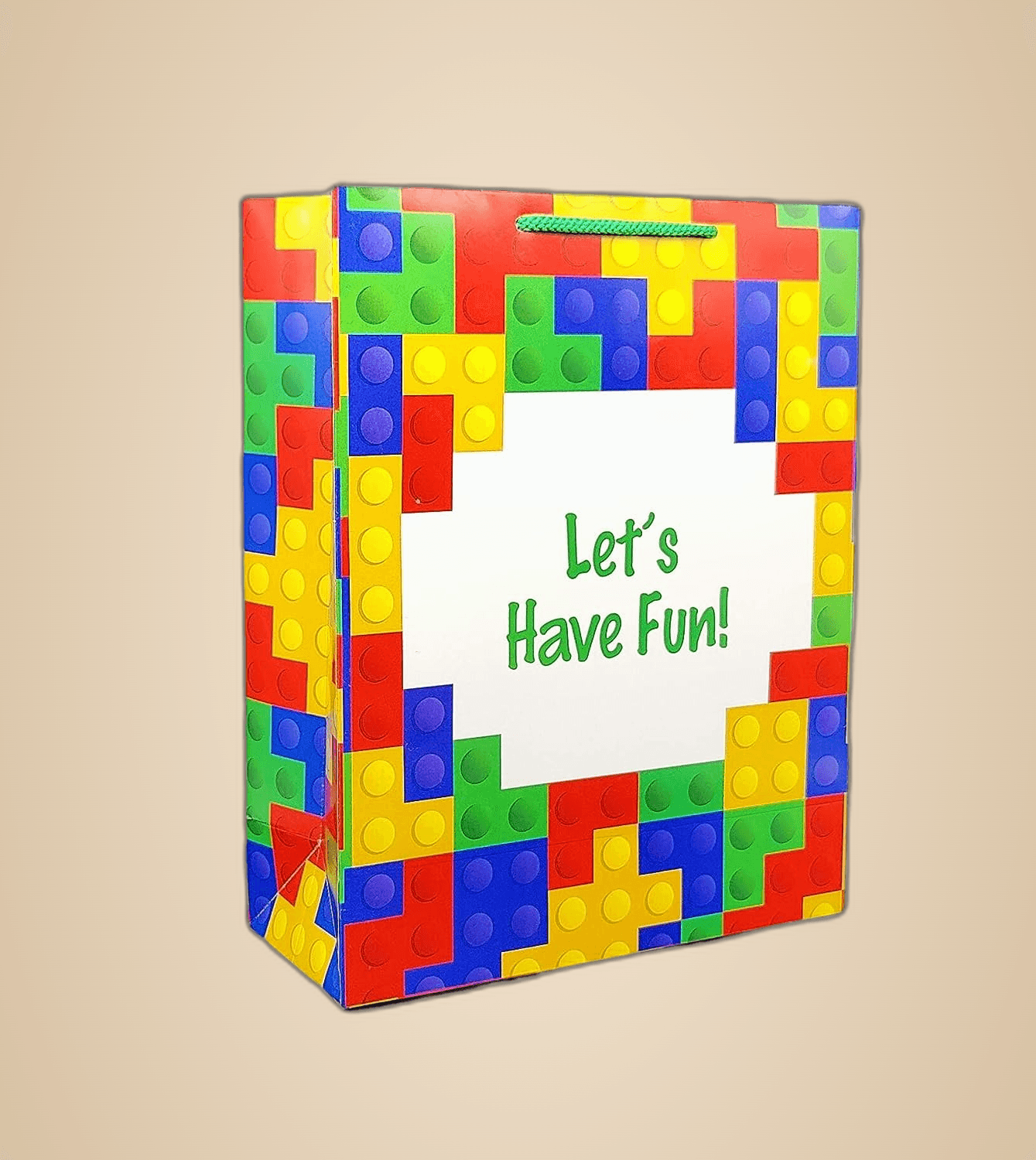 Multicolor Lego Design Bag For Return Gift, Small Presents, Weddings, Birthday, Holiday Presents (12x9.5x4 Inch)