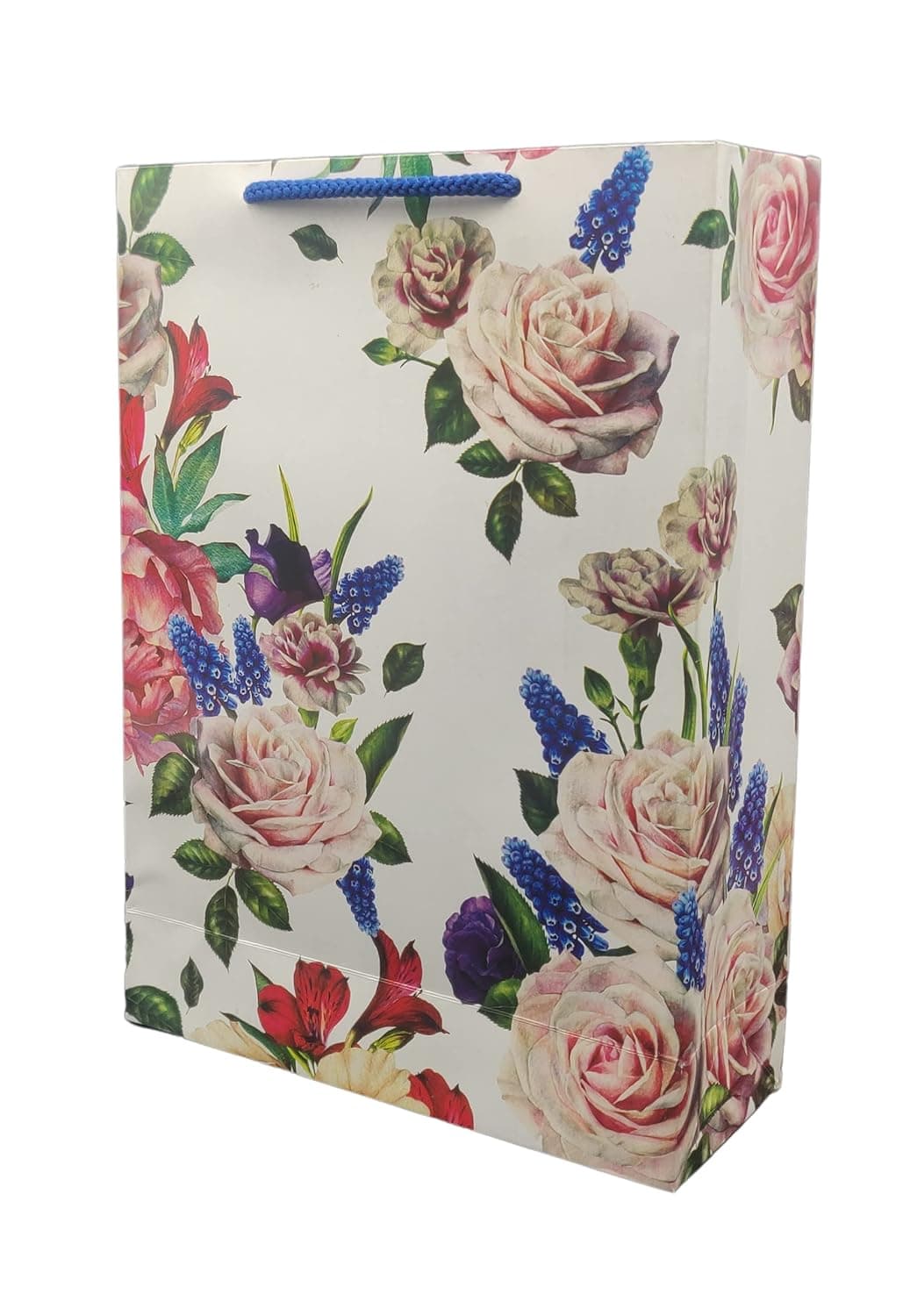 Multicolor Deluxe Rose Flower Carry Bags (28x20x7.5 Cm) (Pack Of 10)
