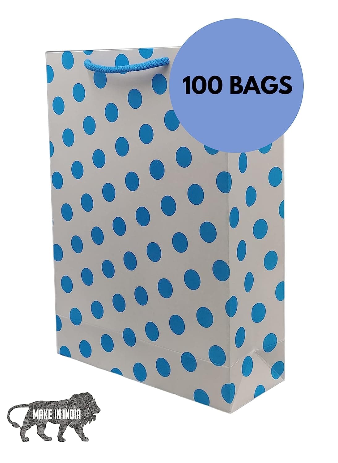 Blue Dot Paper Gift Bag (28x20x7.5Cm)