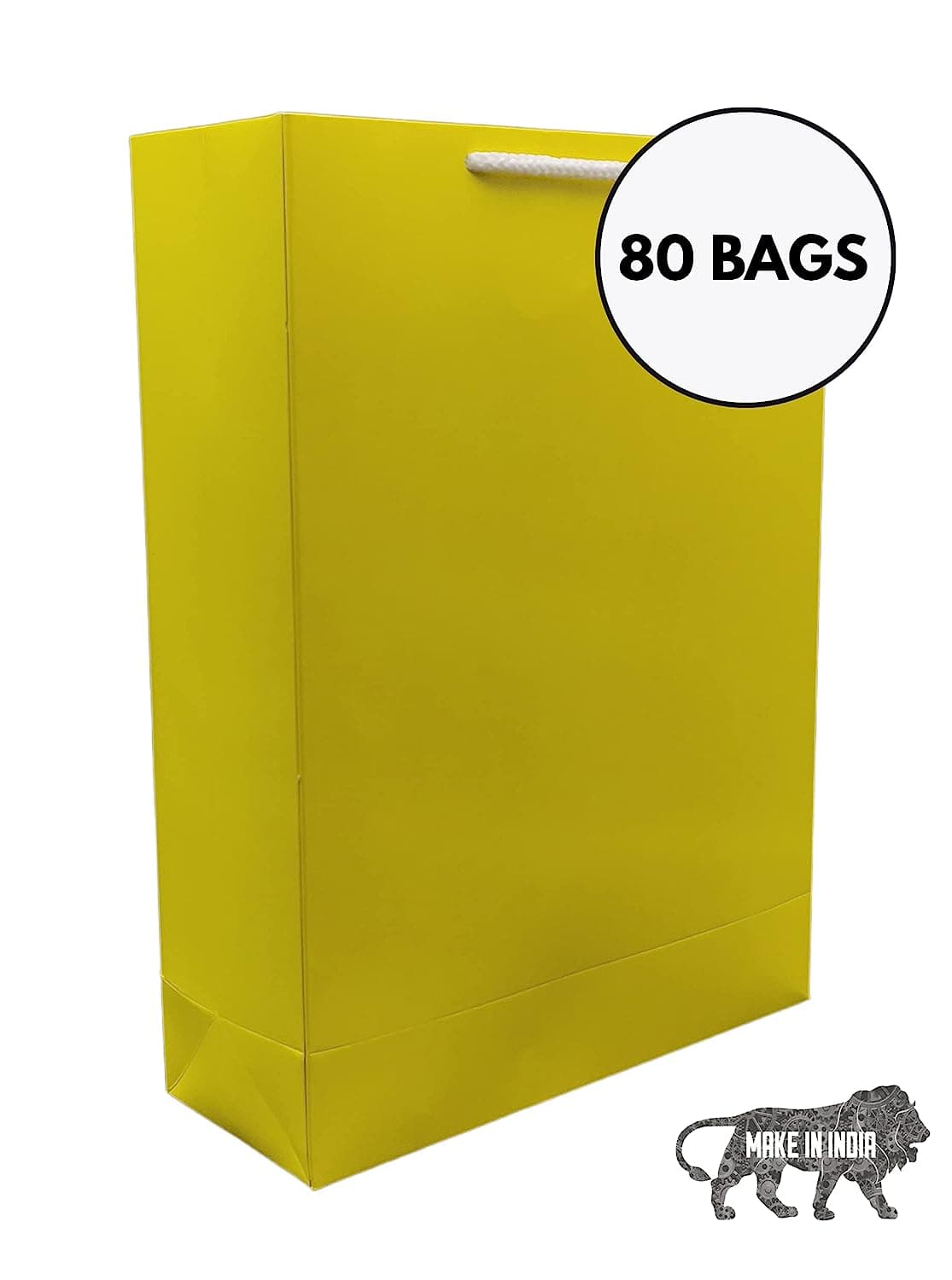 Yellow Gift Bags For Gifting, Weddings, Birthday,Holiday Presents (28x20x 7.5 Cm)