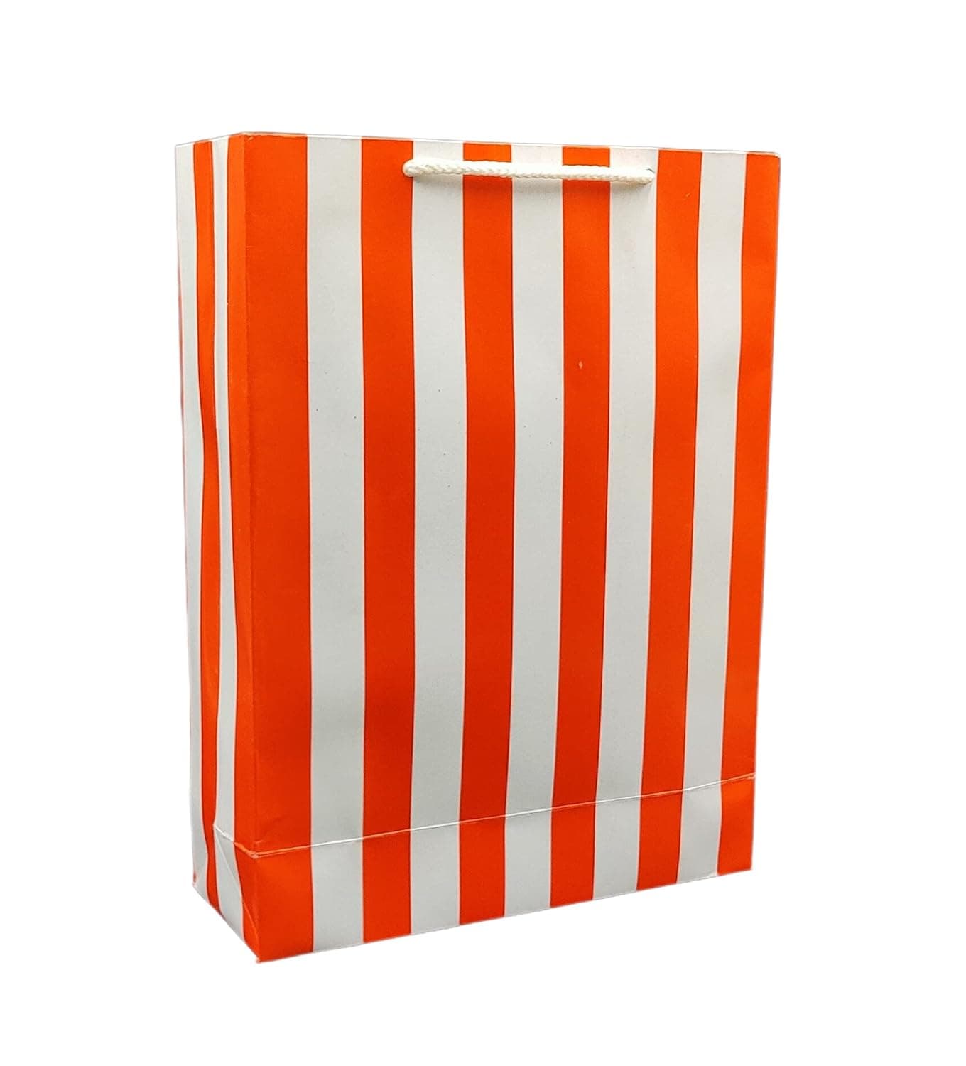 Red Striped Gift Bags For Return Gift, Small Presents, Weddings, Birthday, Holiday Presents (11x8x3 Inch)