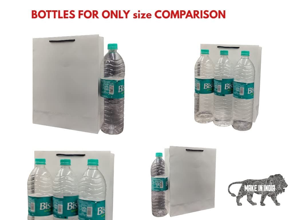 White Medium Gift Bags For Gifting, Weddings, Birthday,Holiday Presents (12x9.5x4 Inch)
