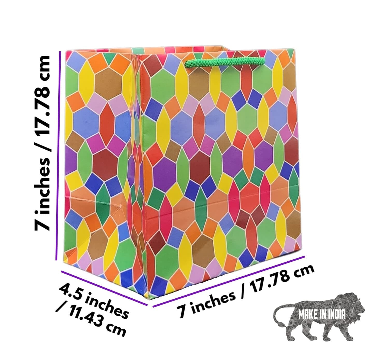 Multicolor Magic Kaleido Bag Gift Bags For Gifting | Weddings | Birthday | Holiday Presents (7x7x4.5 Inch)