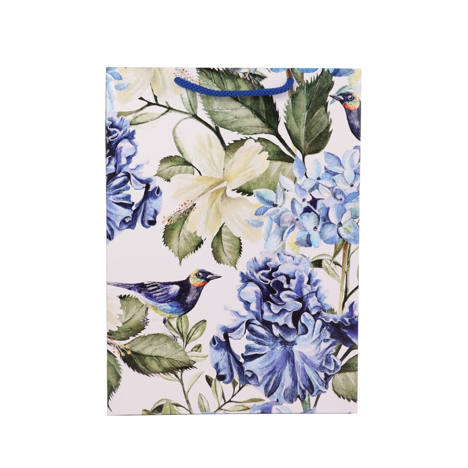 White Hibiscus Gift Bags For Gifting, Weddings, Birthday, Holiday Presents (28x20x7.5 Cm)