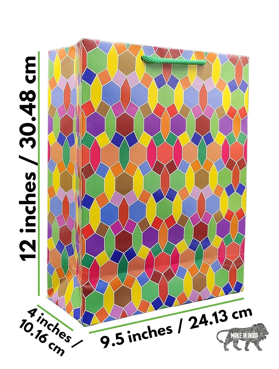 Multicolor Kalideo Medium Gift Bags For Gifting | Weddings | Birthday | Holiday Presents (12x9.5x4 Inch)
