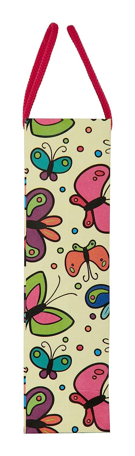 Multicolor Butterfly Design Gift Bags For Gifting, Weddings, Birthday, Holiday Presents (28x20x7.5 Cm)