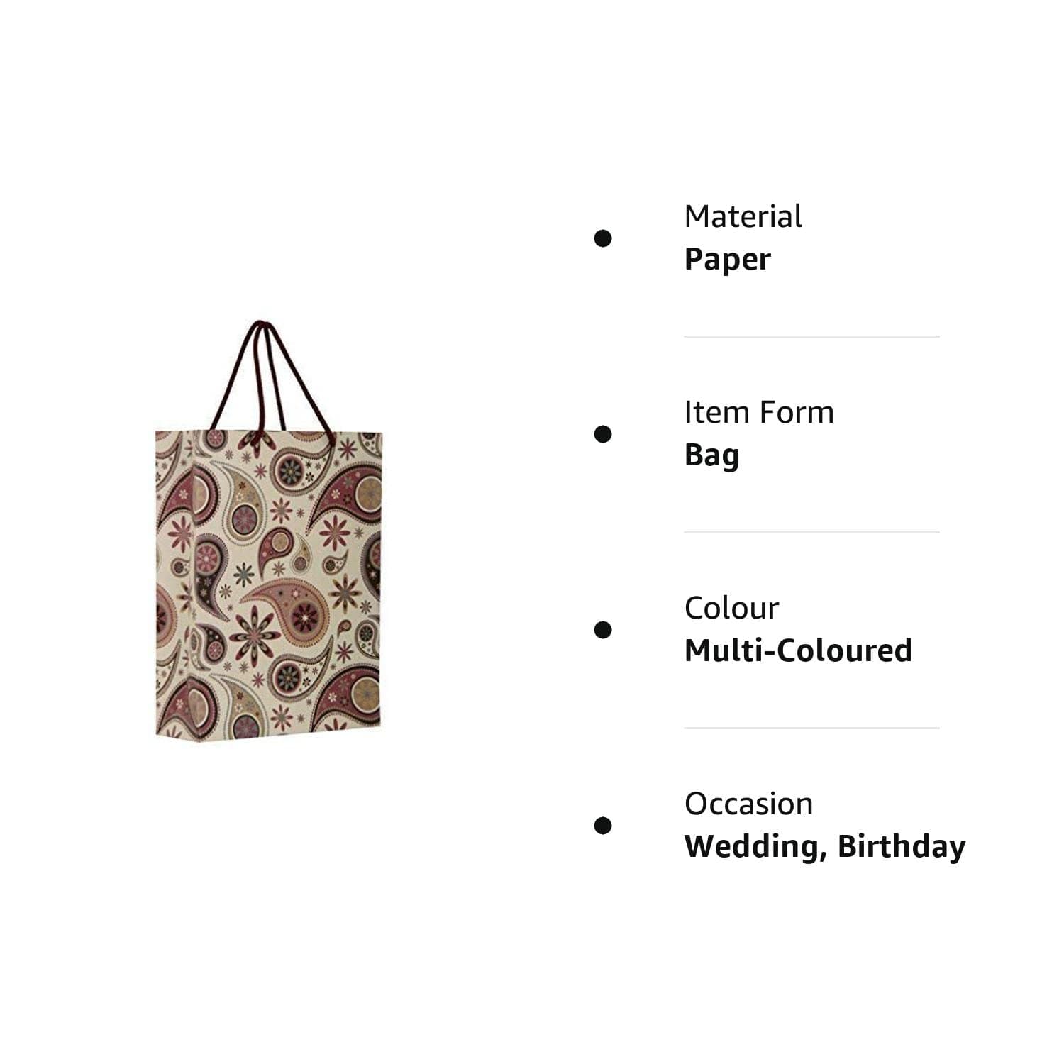 Multicolor Mehndi Design Gift Bags For Gifting, Weddings, Birthday,Holiday Presents(28x20x7.5 Cm)
