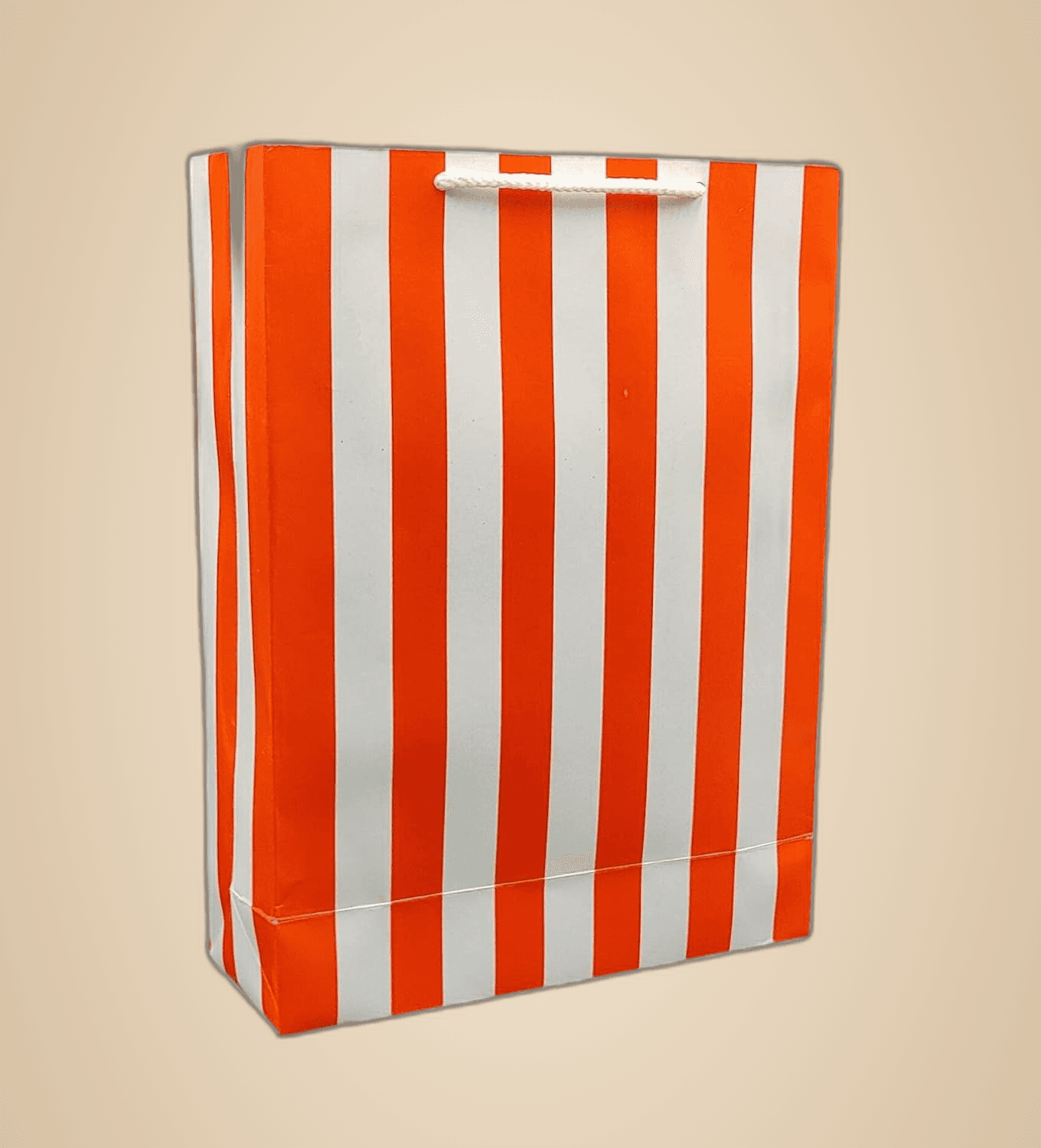 Red Striped Gift Bags For Return Gift, Small Presents, Weddings, Birthday, Holiday Presents (11x8x3 Inch)