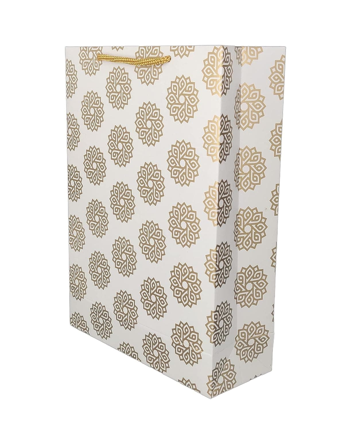 Golden Chakras Paper Gift Bags For Return Gift, Small Presents, Weddings, Birthday, Holiday Presents (20.32x7.62x27.94 Cm)