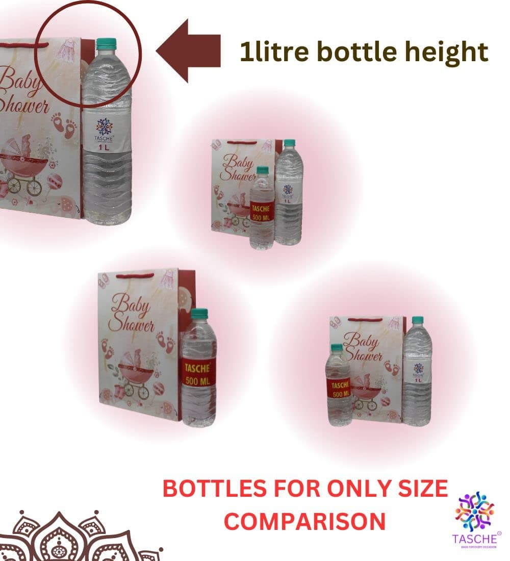 Maroon Trolly Baby Shower Gift Paper Bags | Gift Bags For Return Gifts, Baby Shower, Holiday Presents (11x8x3 Inch)