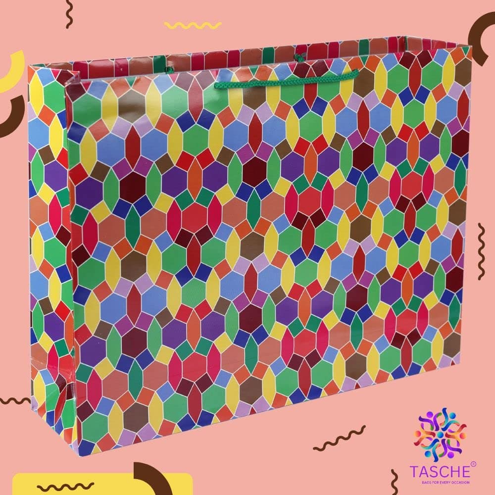 Multicolor Kalideo Big Bag Gift Bags For Gifting | Weddings | Birthday | Holiday Presents (12x15.5x4 Inch)