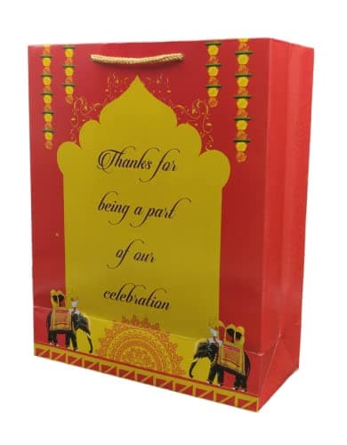 Gold Maharaja Wedding Bag With 200 Gsm And Thread For Return Gift, Small Presents, Birthday, Holiday Presents (12x9.5x4 Inch)