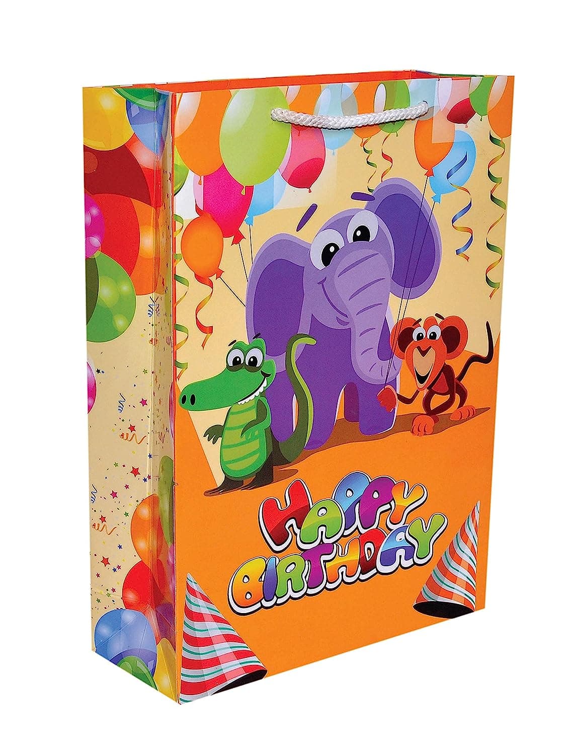 Multicolor Elephant Theme Paper Bag For Birthday Gift