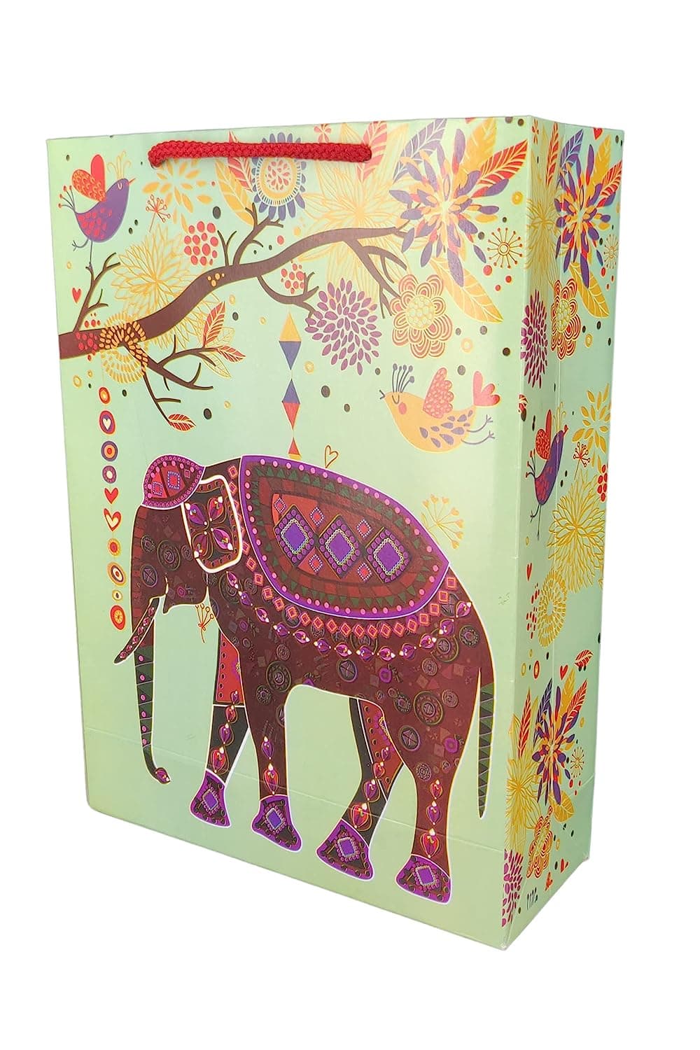 Multicolor Elephant Design Gift Bags For Gifting, Weddings, Birthday, Holiday Presents (28 Cmx20 Cmx7.5 Cm)