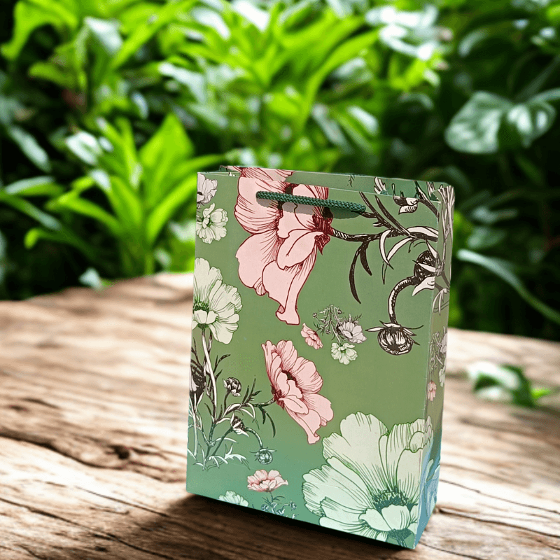 White flower design gift bags