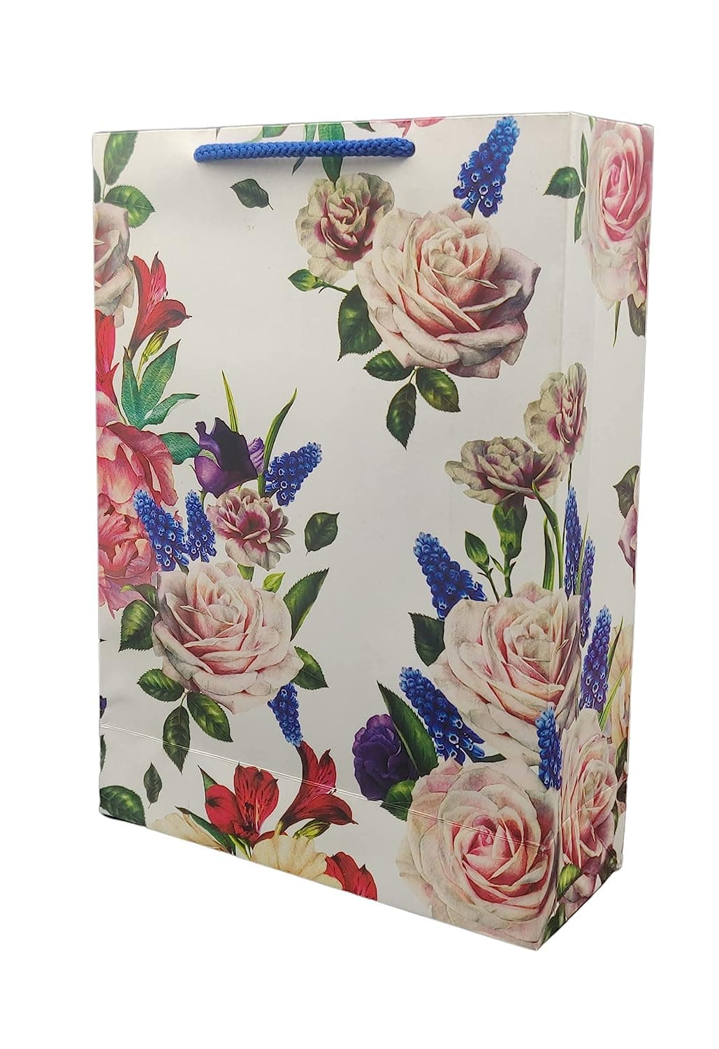 Multicolor Deluxe Rose Flower Paper Carry Bags (28x20x7.5 Cm)