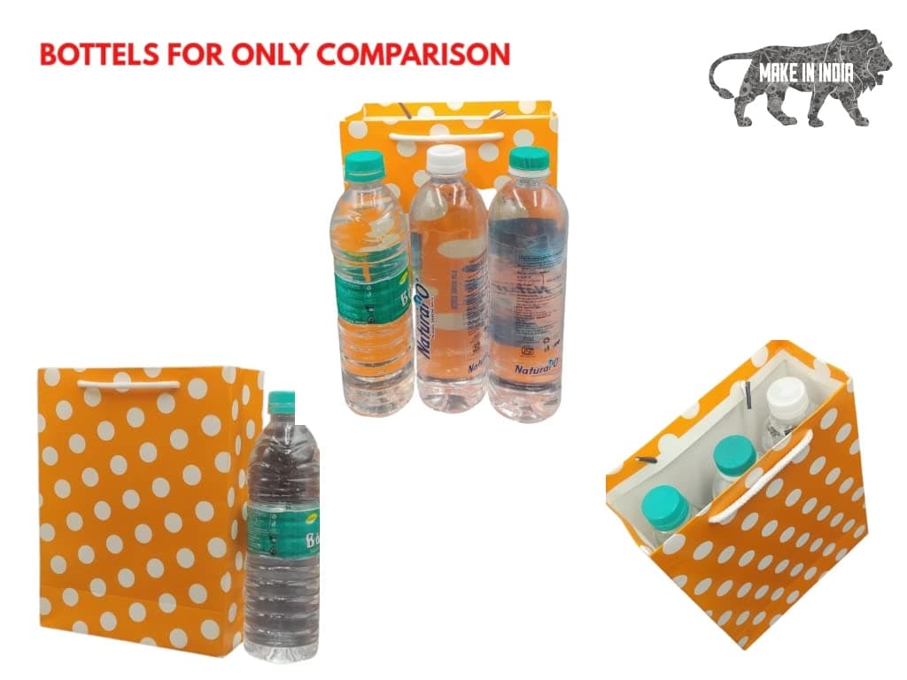 Orange Small Dots Printed Bags For Gifting | Weddings | Birthday | Holiday Presents (9x7x3 Inch)