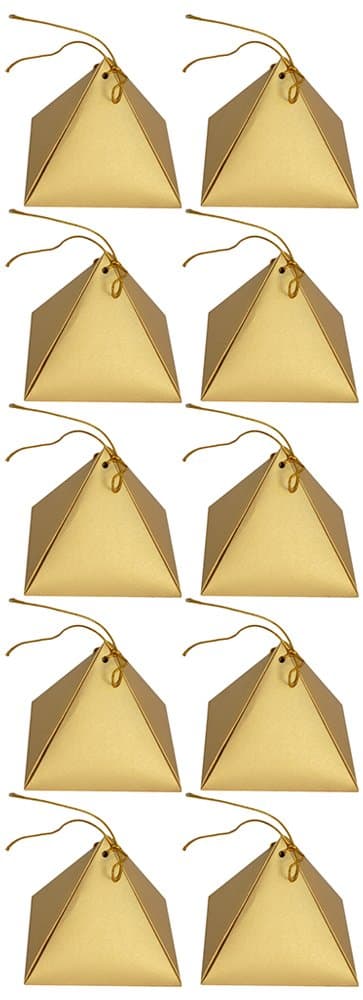 Multicolor Pyramid Chocolate Paper Bags (11.9x 11.9x 13.9 Cm) (Pack Of 10)
