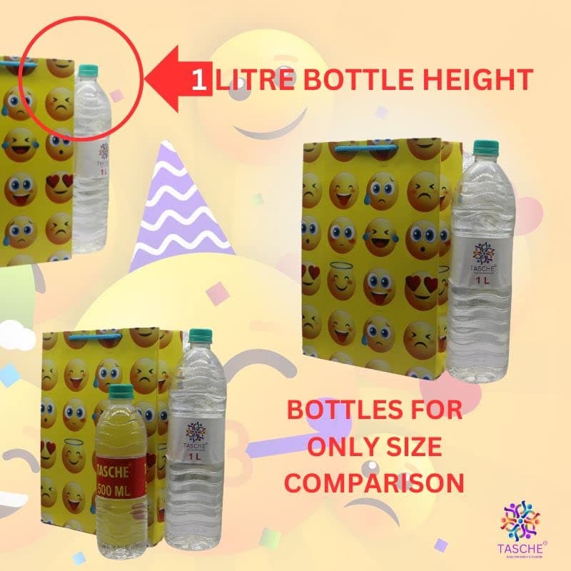 Multicolor Gift Bags For Gifting, Weddings, Birthday, Holiday Presents Emoji (28x20x7.5 Cm)