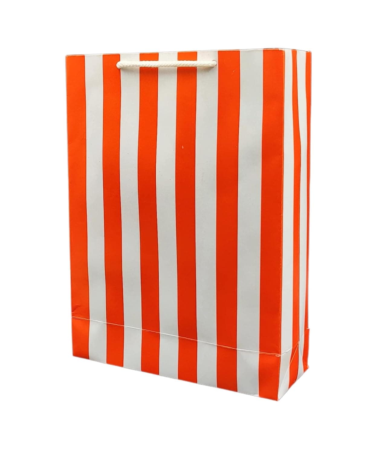 Red Striped Gift Bags For Return Gift, Small Presents, Weddings, Birthday, Holiday Presents (11x8x3 Inch)