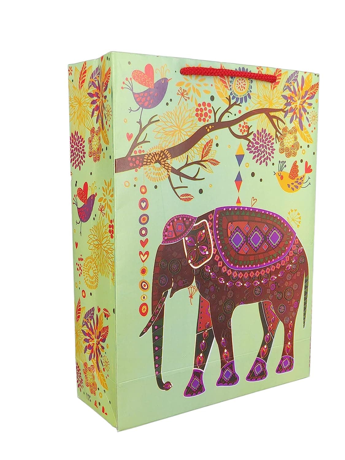Multicolor Elephant Design Gift Bags For Gifting, Weddings, Birthday, Holiday Presents (28 Cmx20 Cmx7.5 Cm)