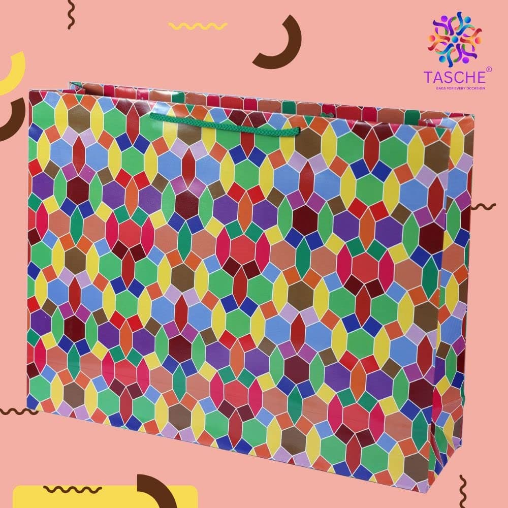 Multicolor Kalideo Big Bag Gift Bags For Gifting | Weddings | Birthday | Holiday Presents (12x15.5x4 Inch)