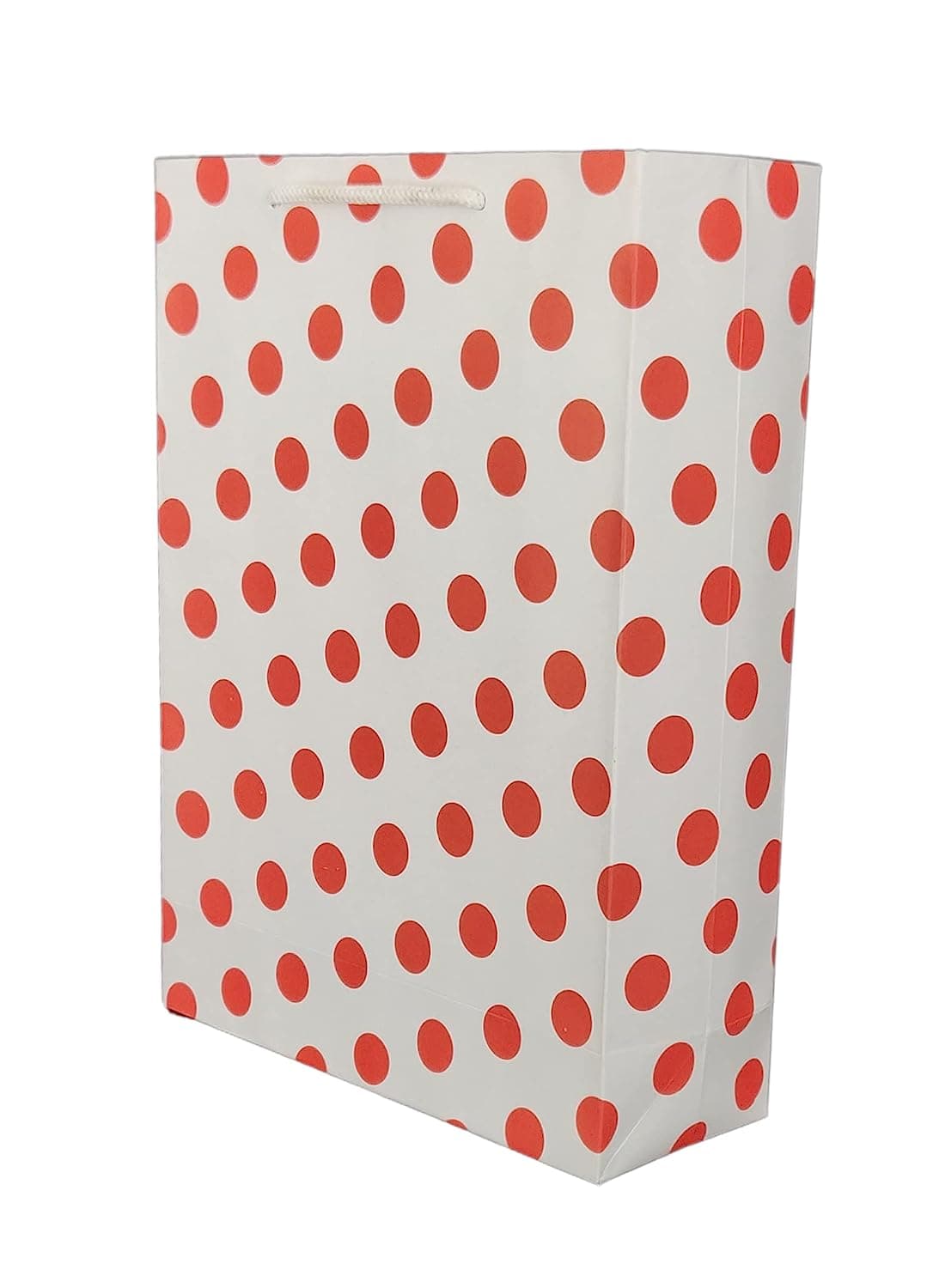 Red Dotted Paper Gift Bags For Baby Shower Return Gift, Small Presents (20.32x7.62x27.94 Cm)