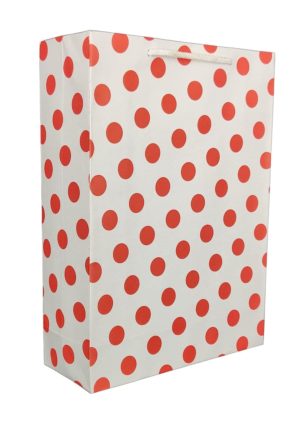 Red Dotted Paper Gift Bags For Baby Shower Return Gift, Small Presents (20.32x7.62x27.94 Cm)