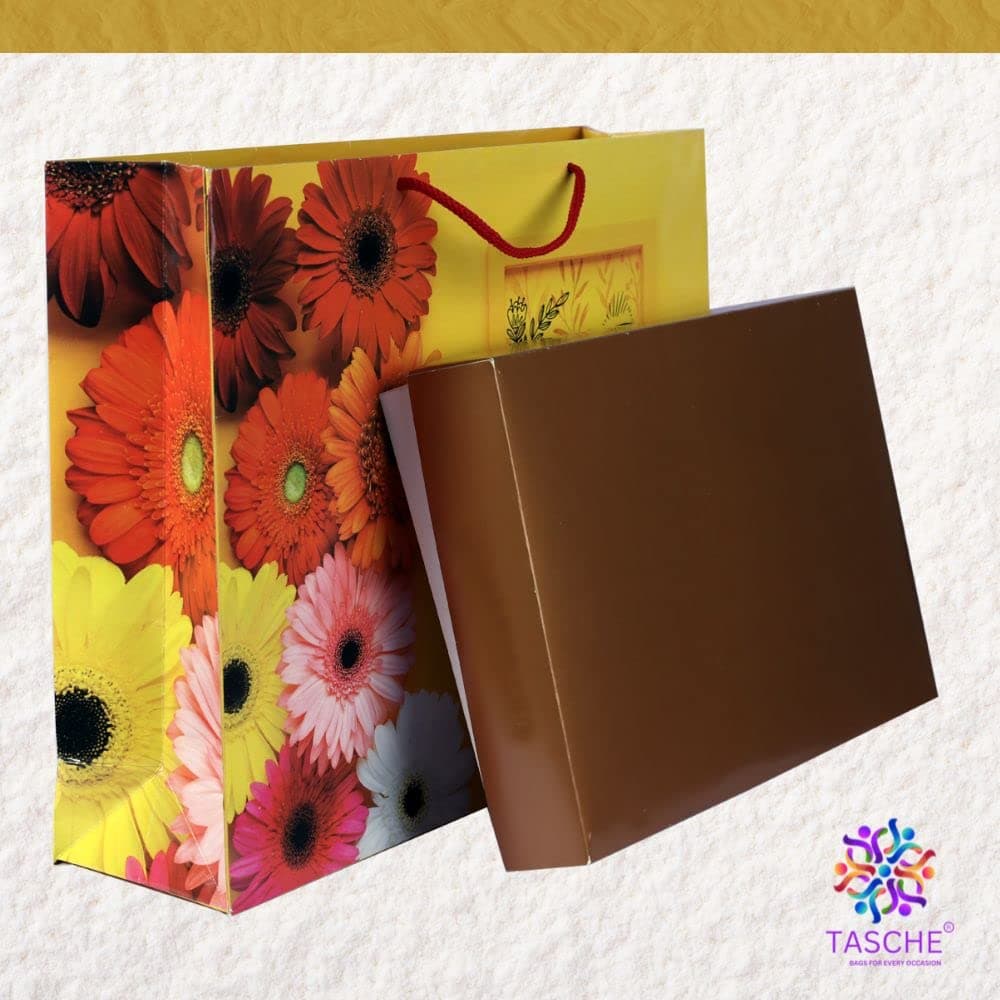 Yellow Thank You Gift Bags For Gifting | Weddings | Birthday | Holiday Presents (12x15.75x4 Inch)